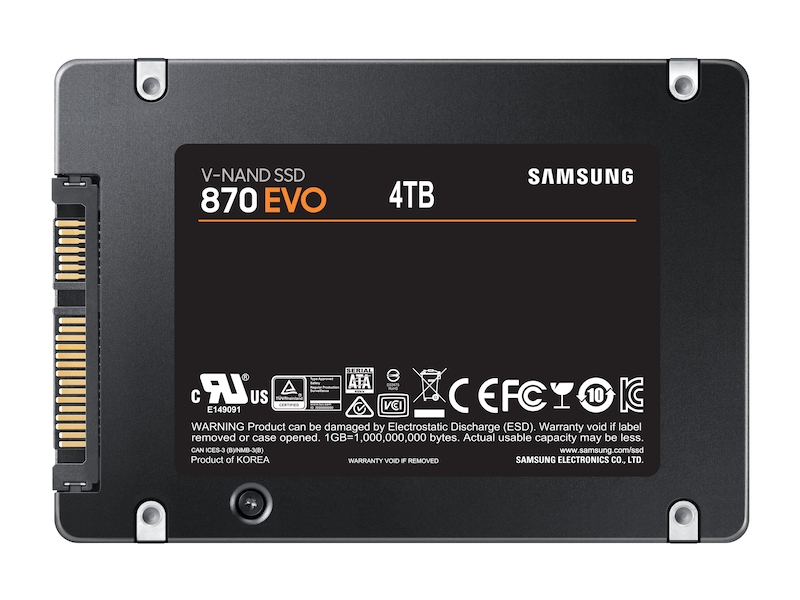 4TB Samsung 870 EVO 2.5-Inch Internal Solid State Drive - Black