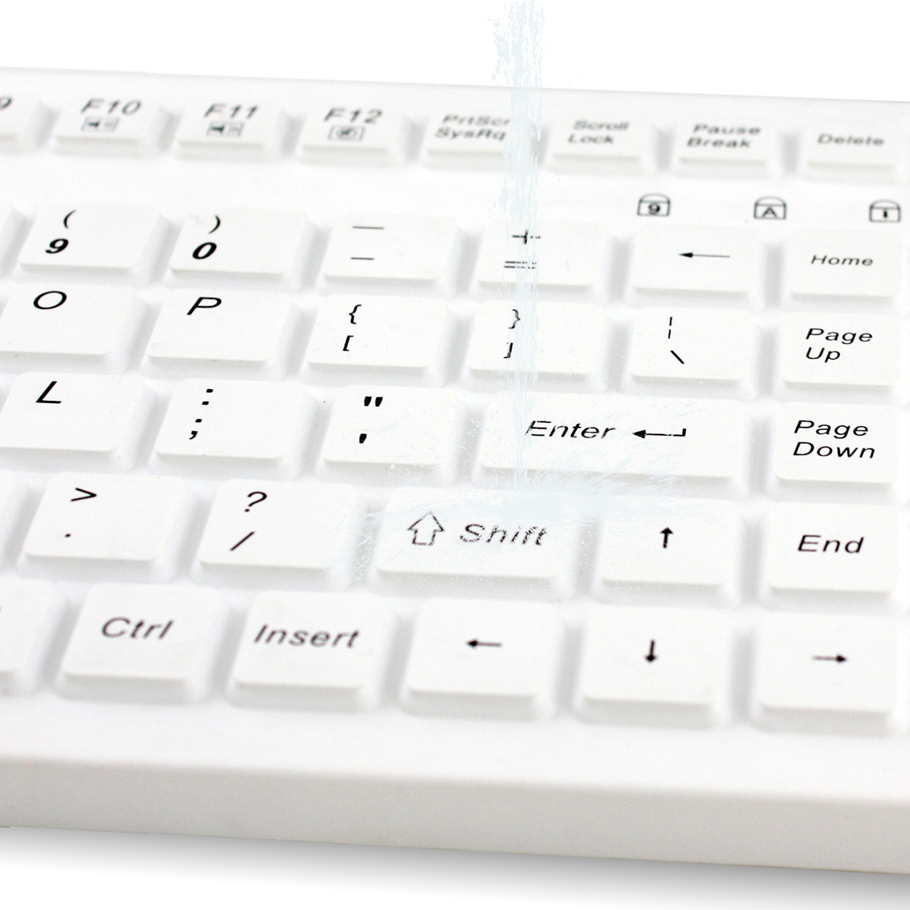 Adesso Antimicrobial USB QWERTY Waterproof Touchpad Keyboard - White
