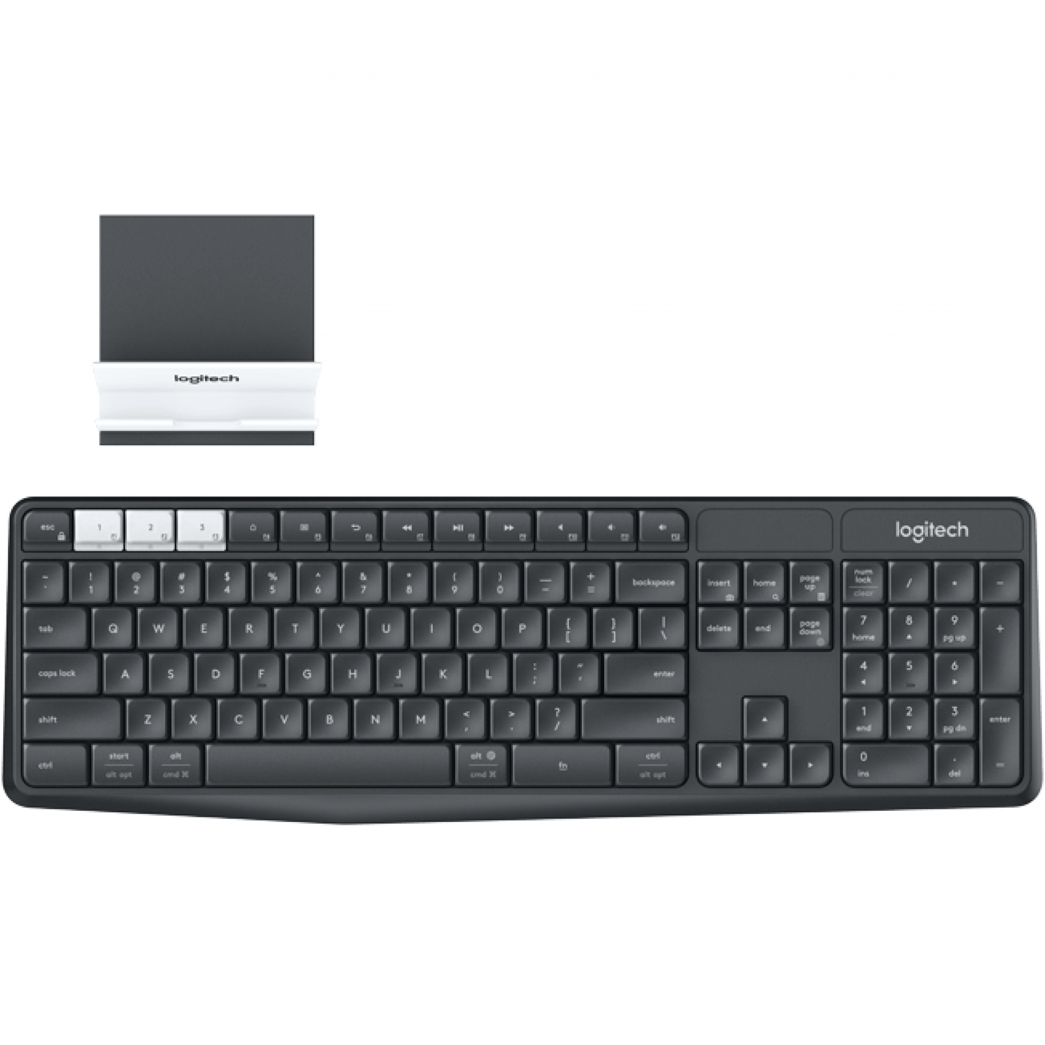 Logitech K375s RF Wireless Bluetooth QWERTY Keyboard - Black, White