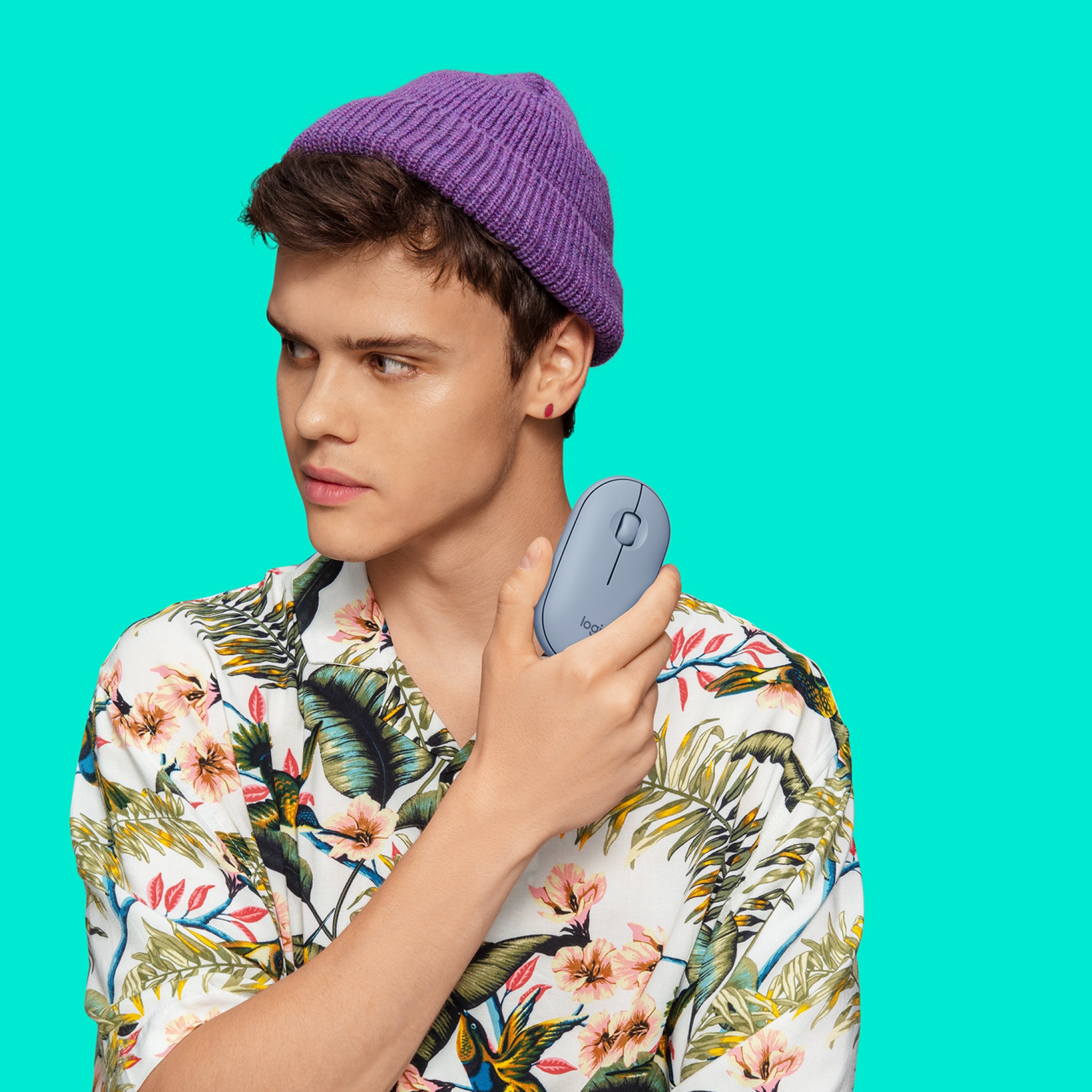 Logitech Pebble M350 Wireless Mouse - Blue, Grey