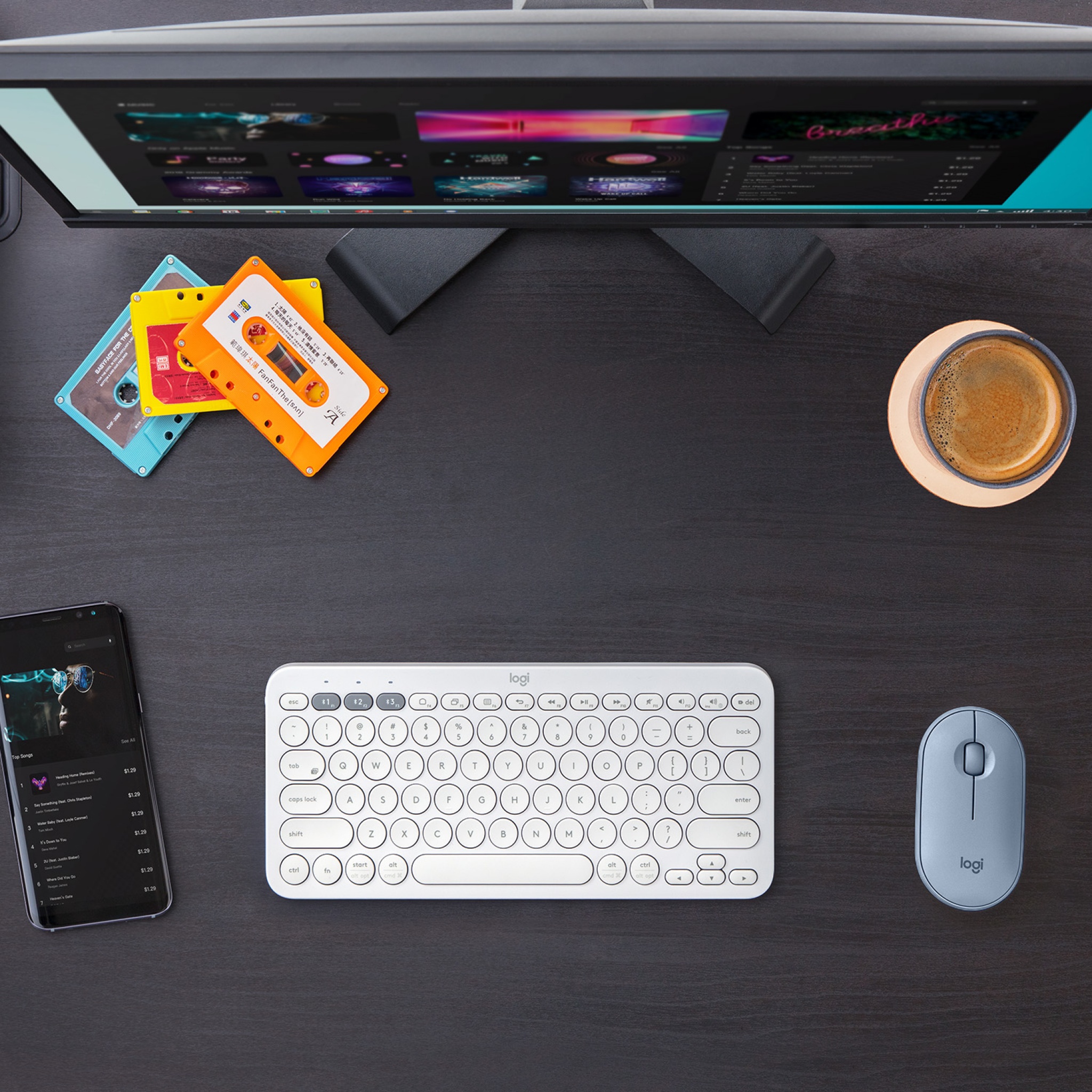 Logitech Pebble M350 Wireless Mouse - Blue, Grey