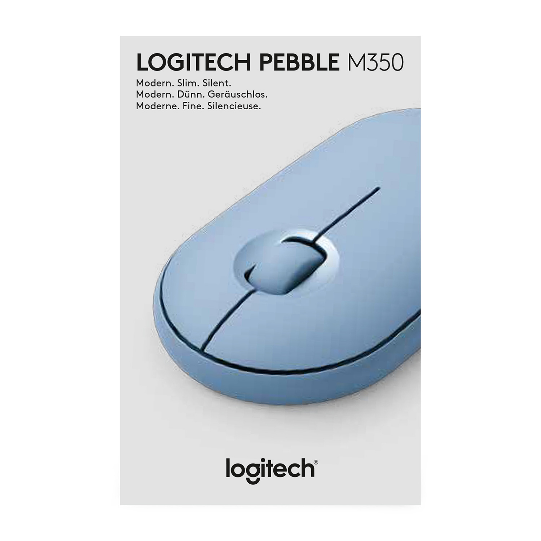 Logitech Pebble M350 Wireless Mouse - Blue, Grey