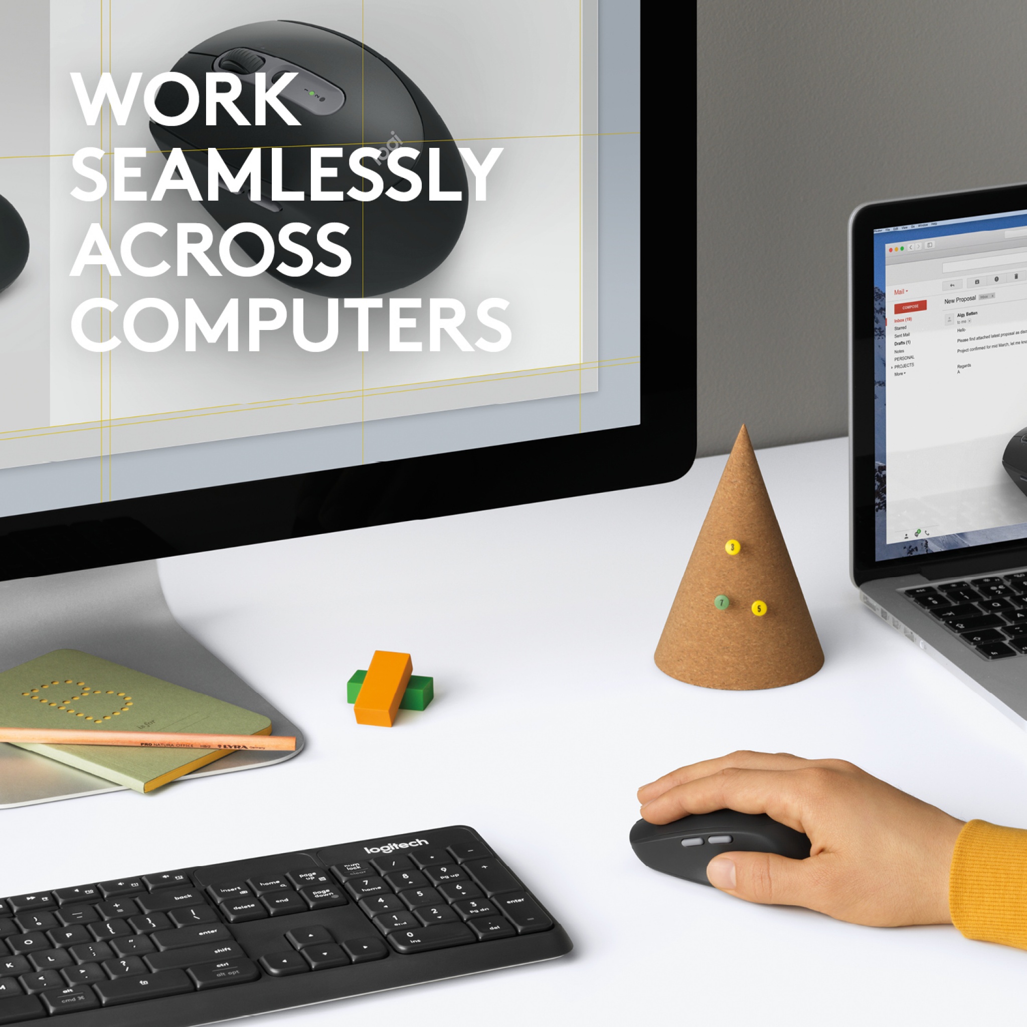 Logitech Wireless M590 Computer Mouse - Graphite