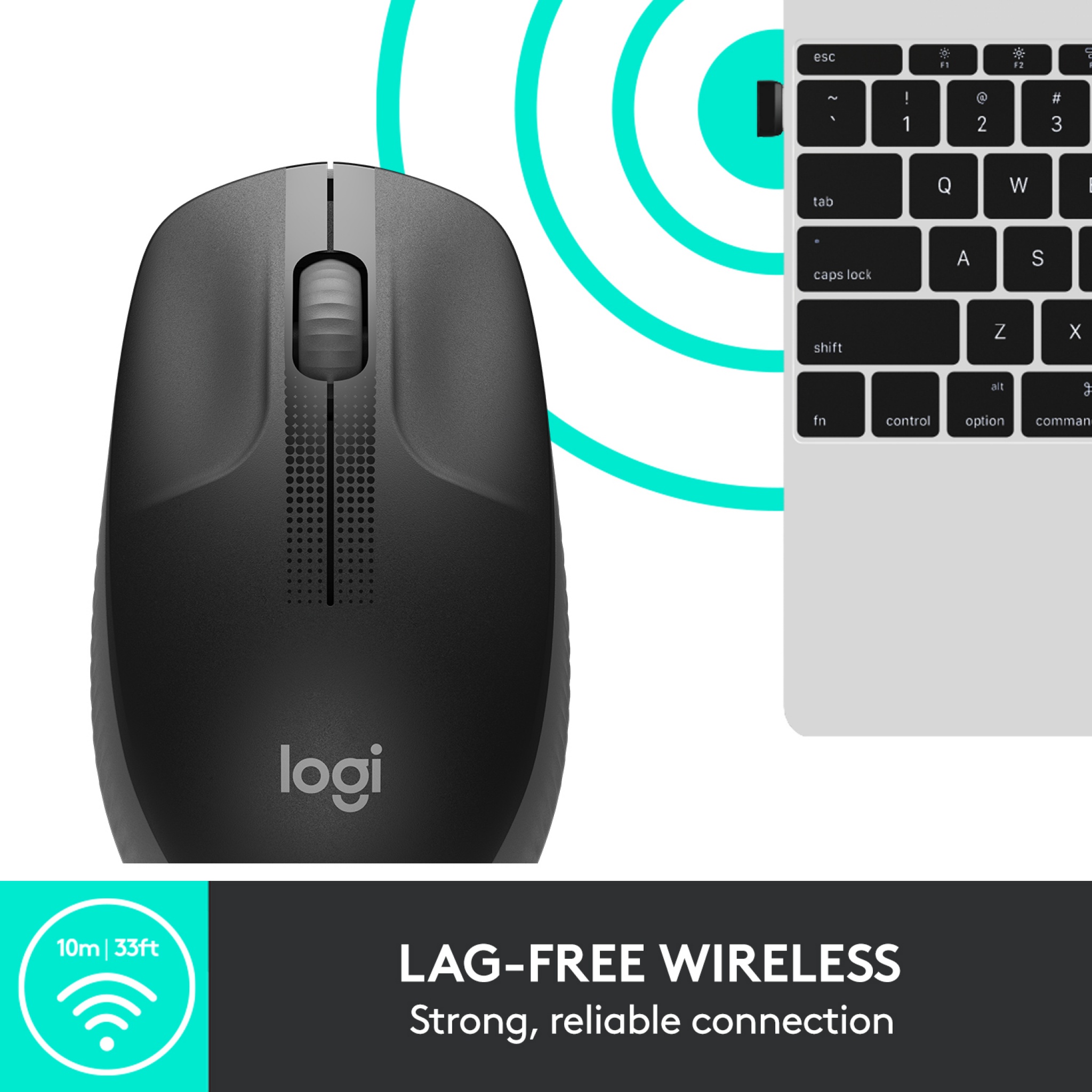 Logitech Mouse M190 Wireless Mouse - Charcoal Black