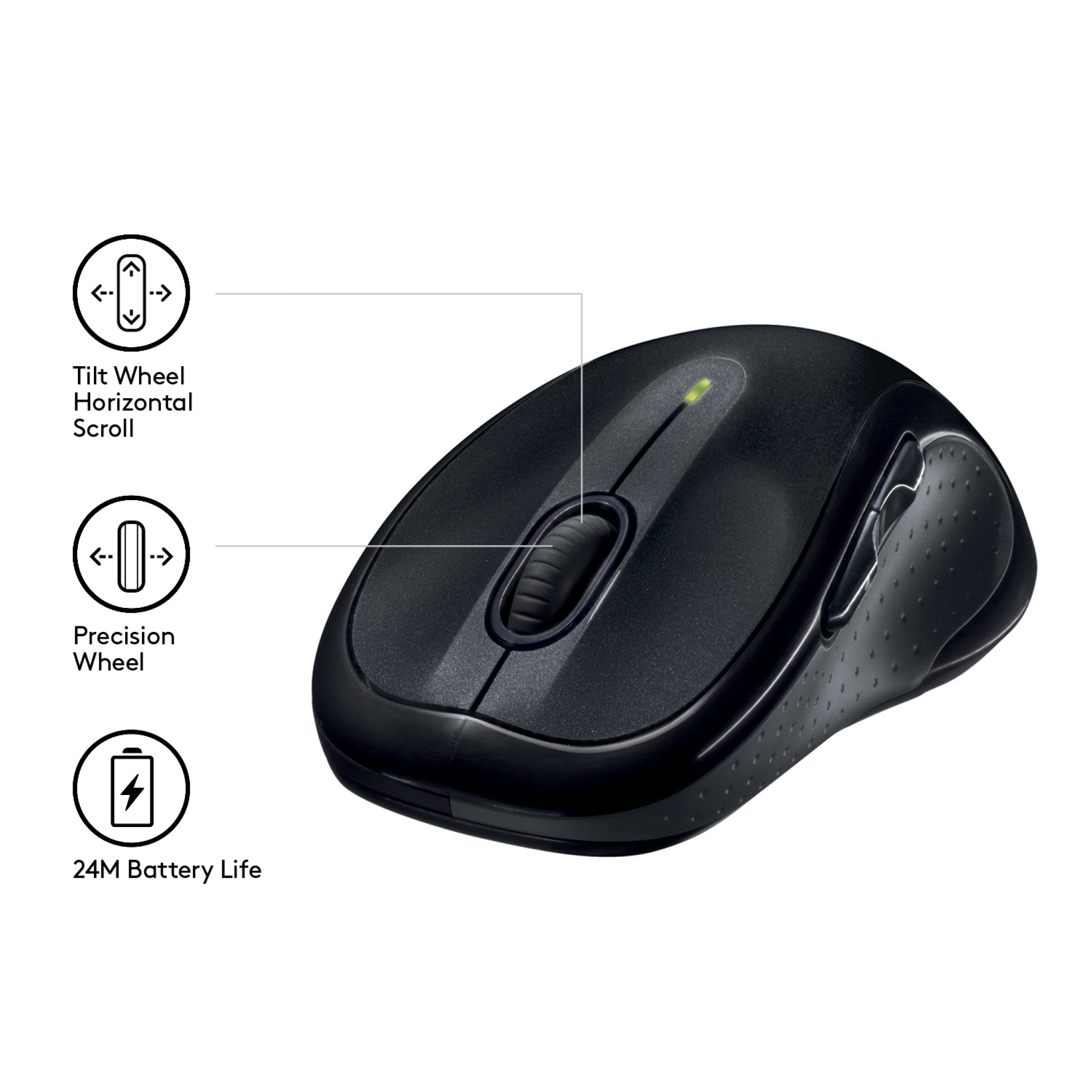 Logitech M510 RF Wireless Laser Mouse - Black