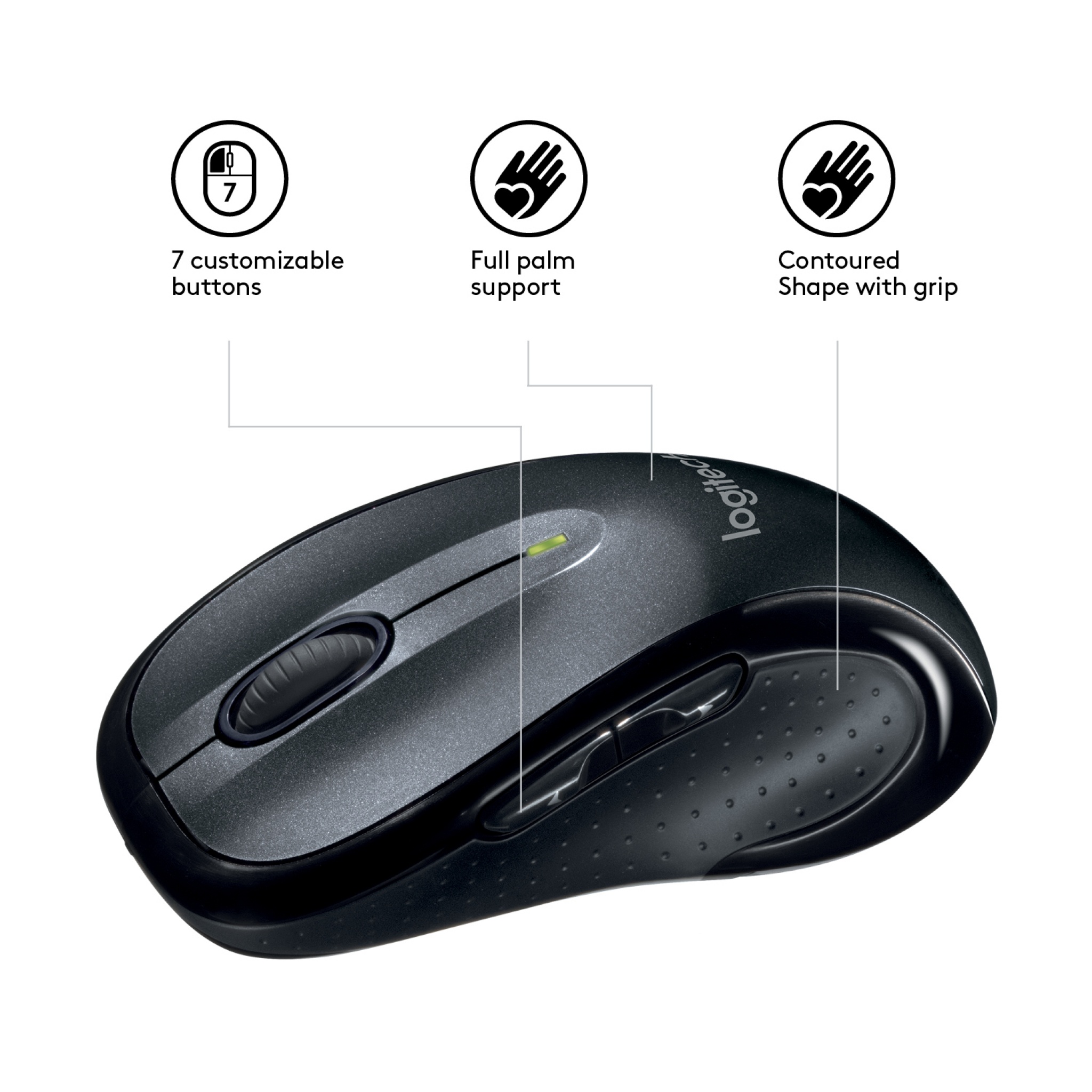 Logitech M510 RF Wireless Laser Mouse - Black