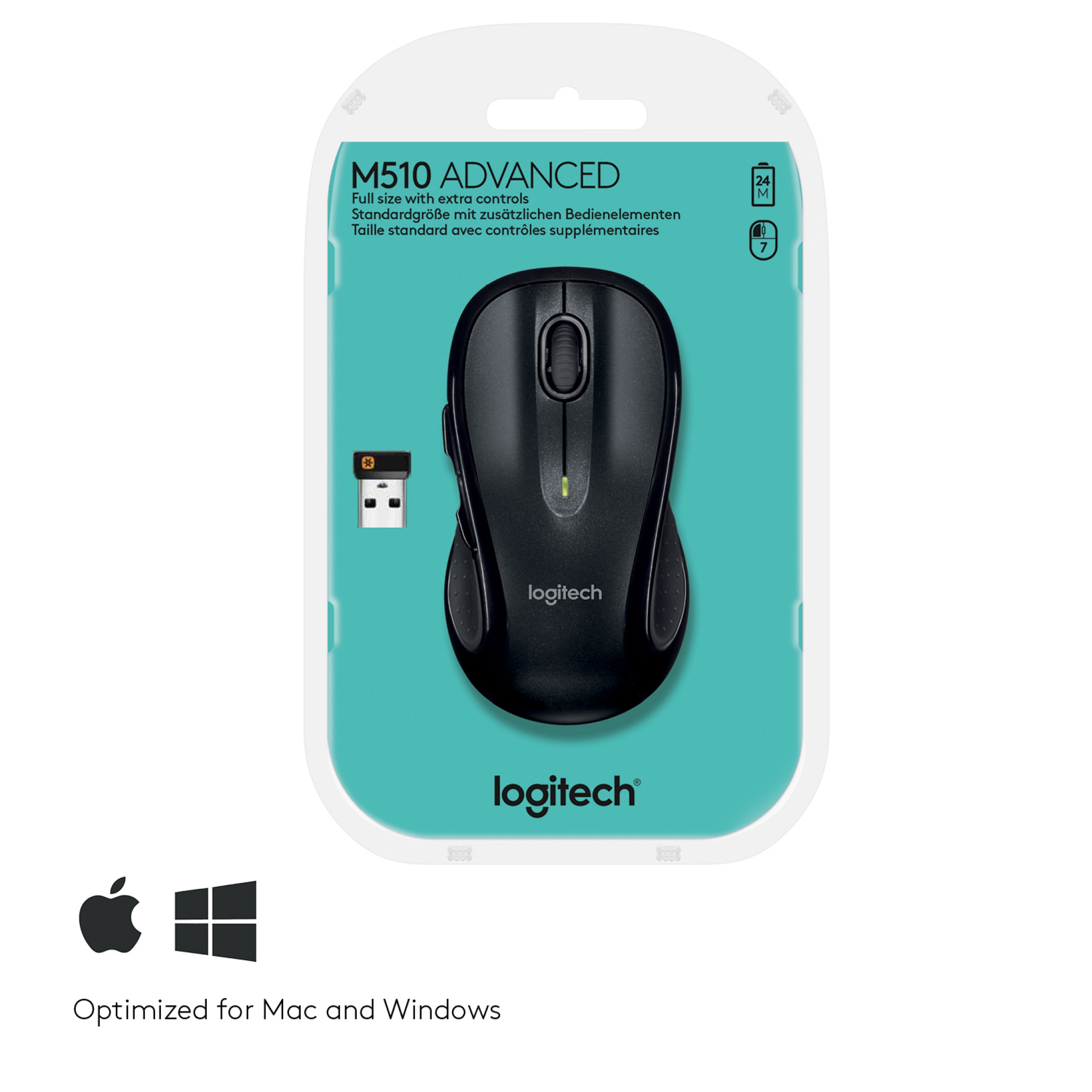 Logitech M510 RF Wireless Laser Mouse - Black