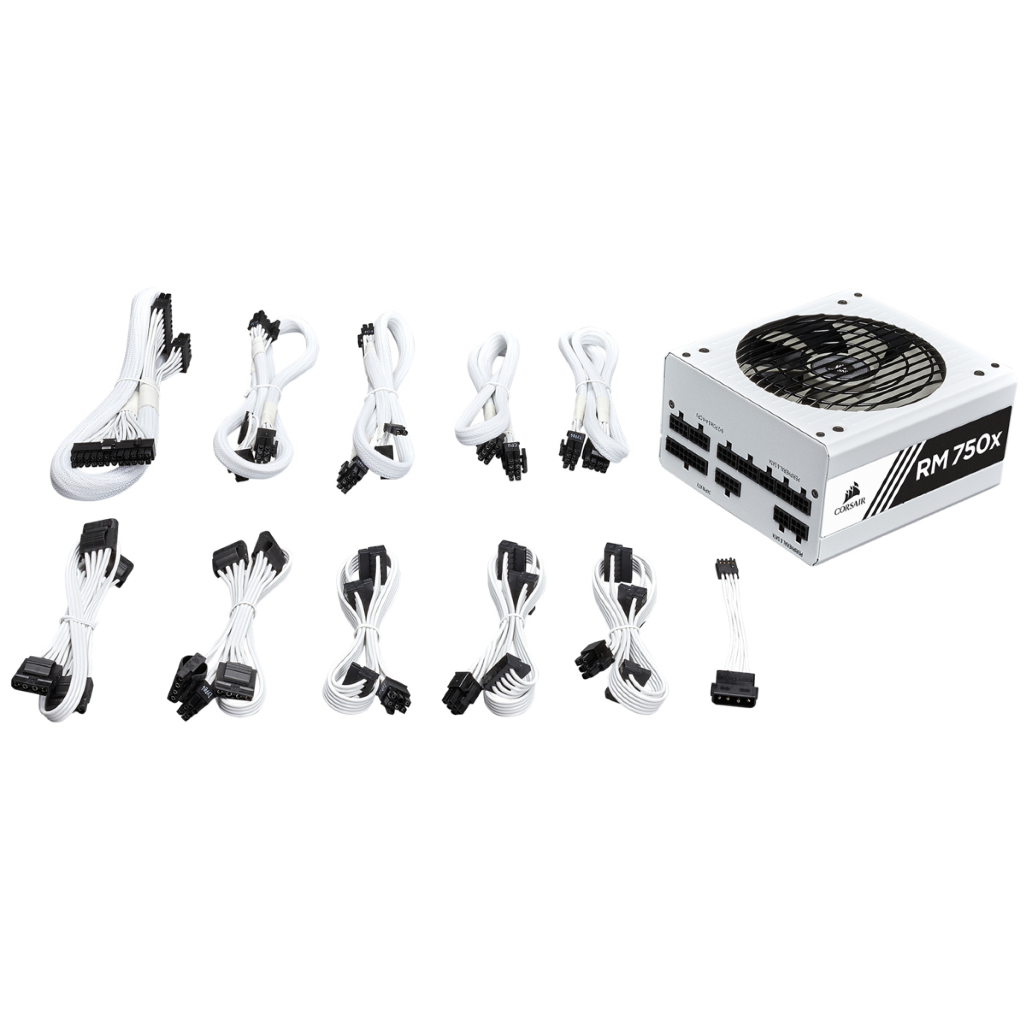 Corsair RM750x 750W ATX Fully Modular Power Supply - Black, White