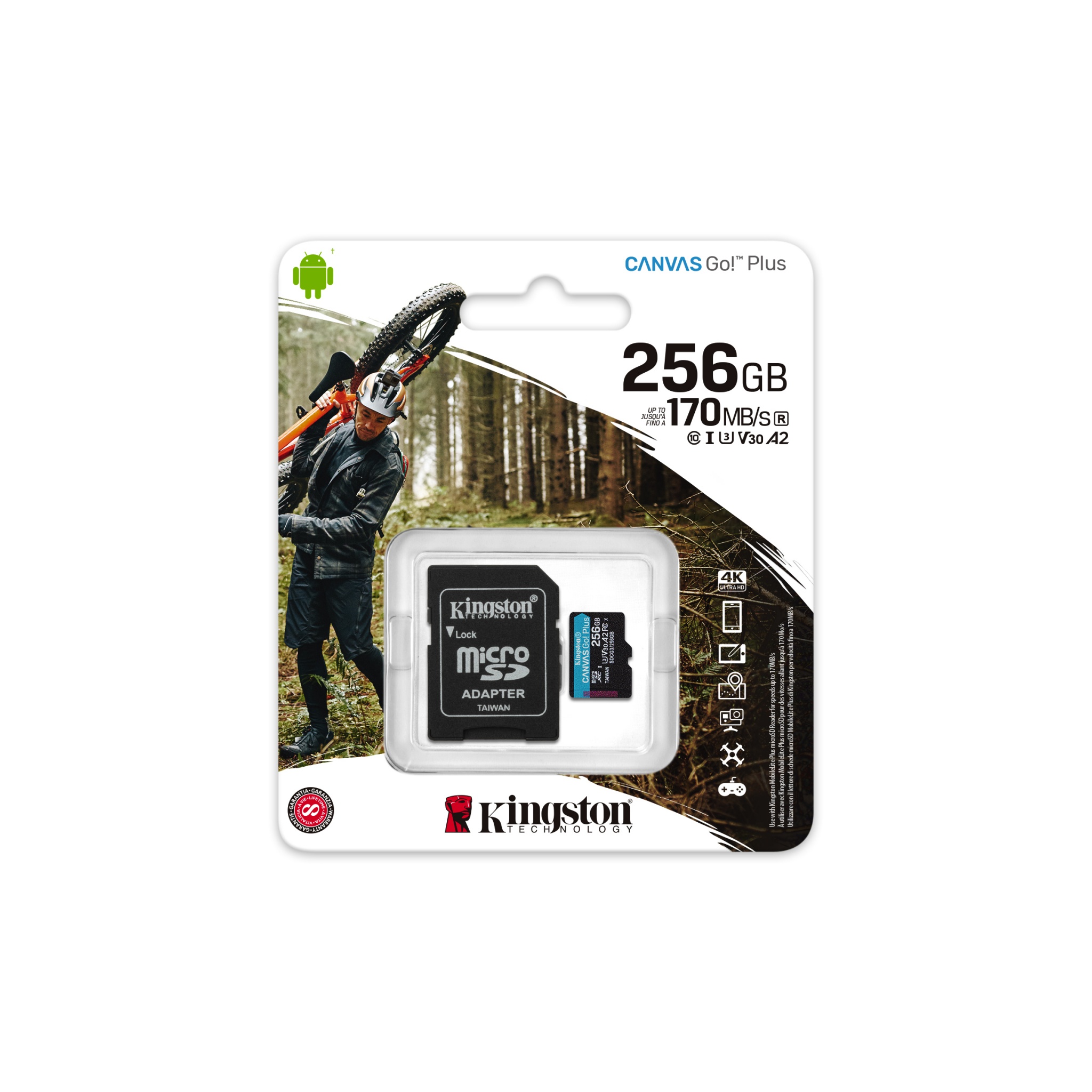 256GB Kingston Technology Canvas Go Plus UHS-I Class 10 Micro SD Memory Card