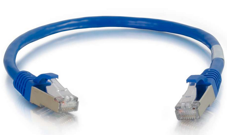 1FT C2G Cat6a RJ-45 Male To RJ-45 Male Networking Cable - Blue 