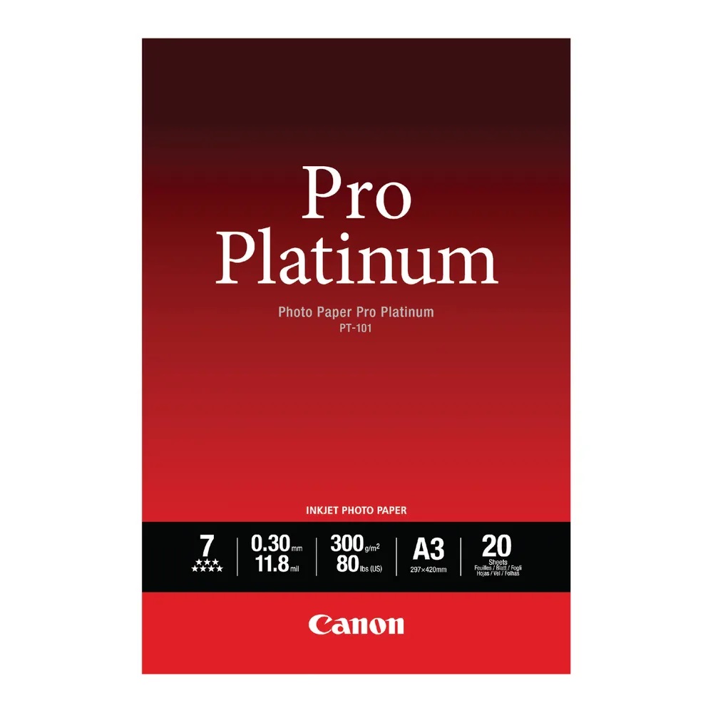 Canon Glossy A3 117x165 Pro Platinum Photo Paper 20 Sheets