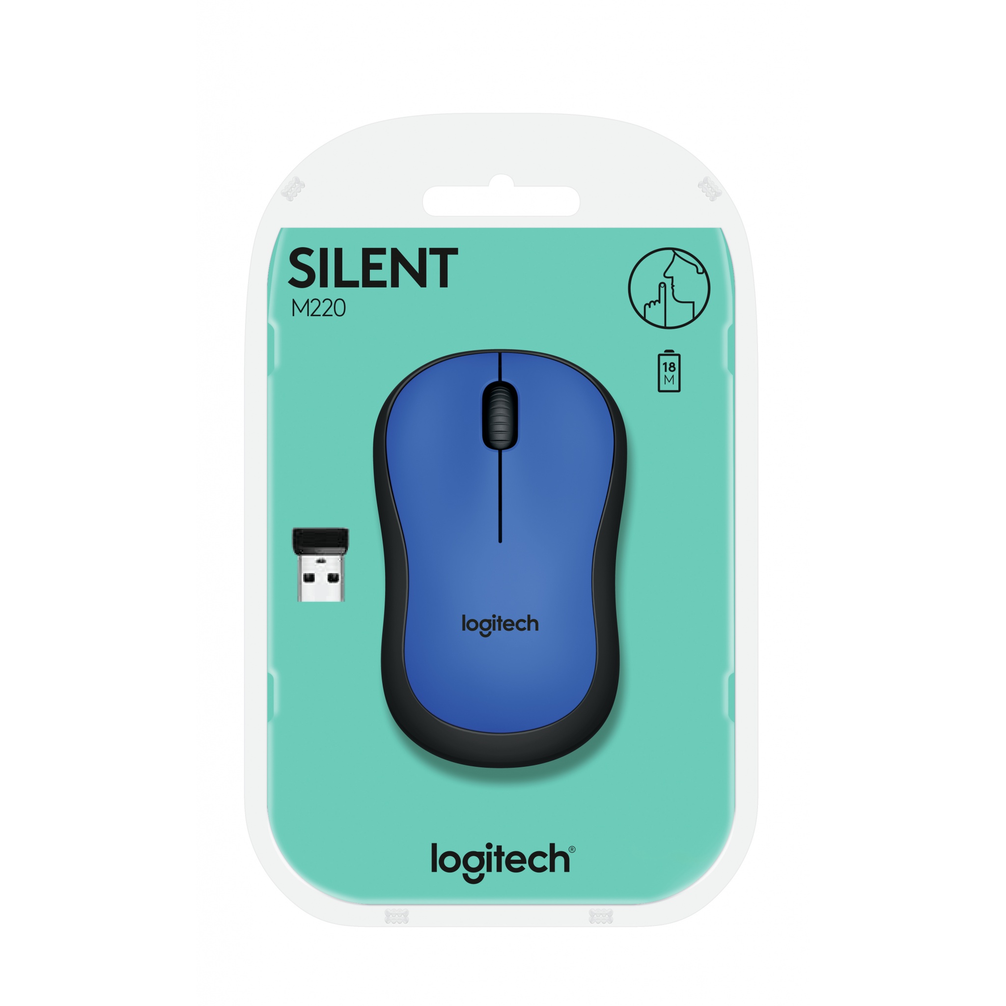 Logitech M220 Silent Wireless Mouse - Blue