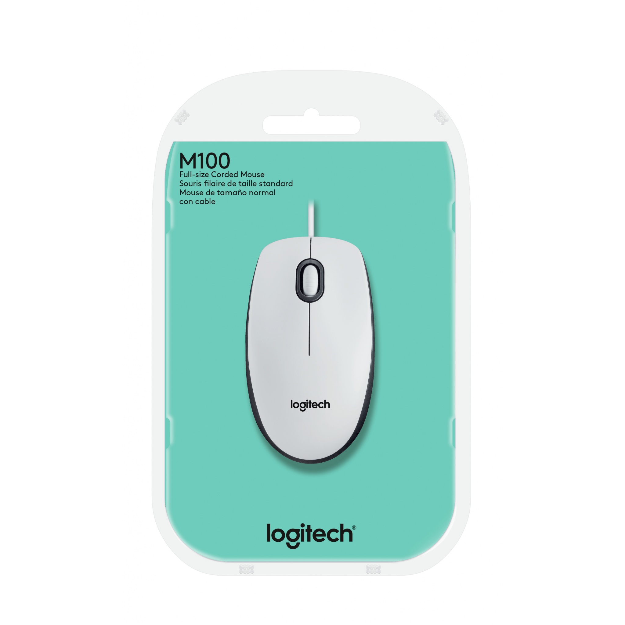 Logitech M100 Wired Optical Mouse - White