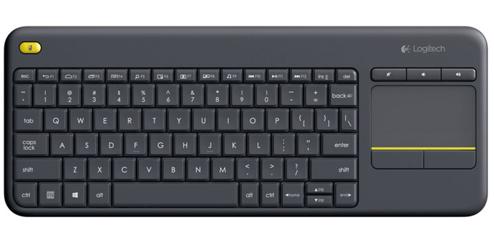 Logitech K400 Plus Wireless Touch Keyboard - German Layout - Black