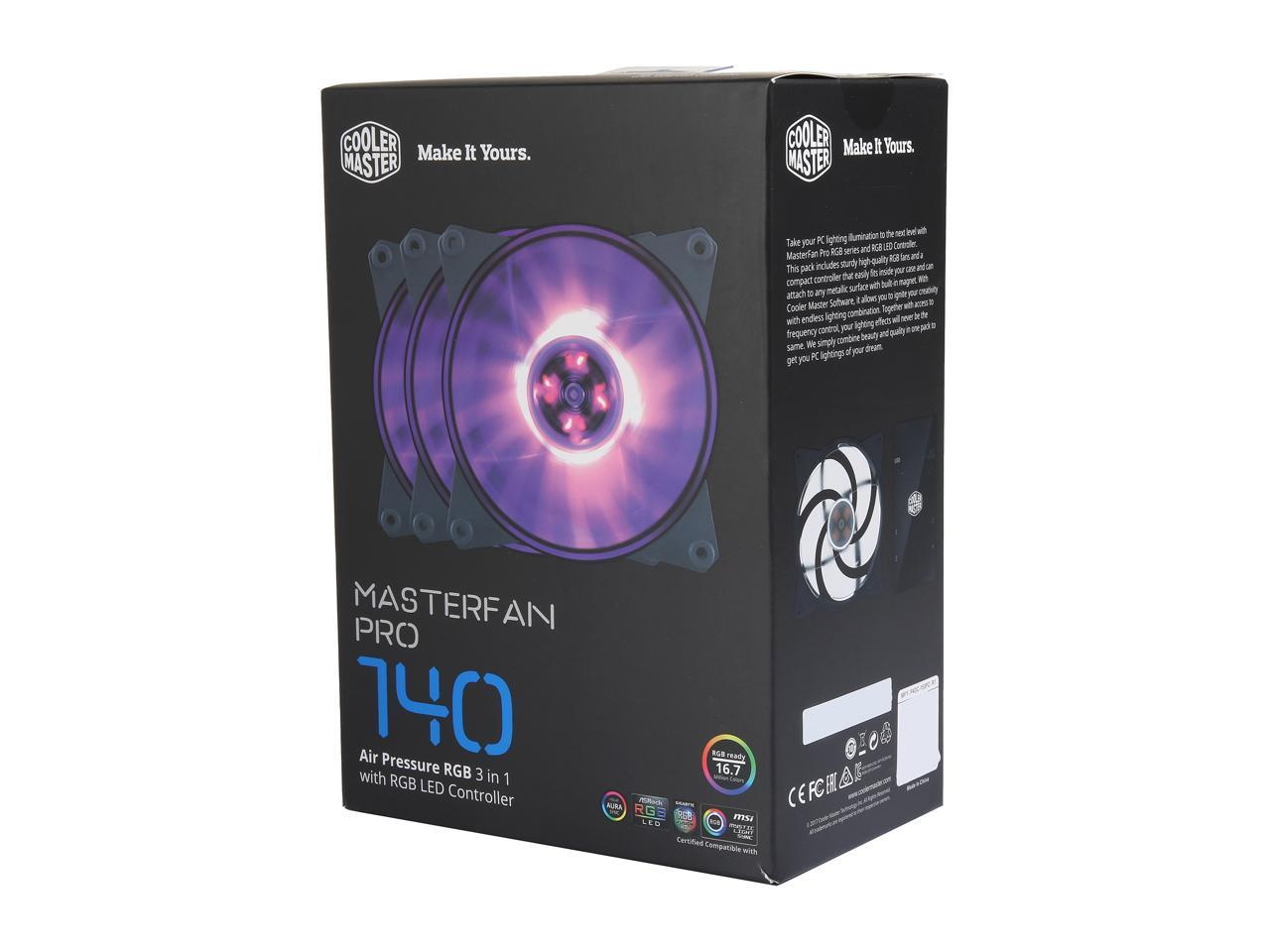 Cooler Master MasterFan Pro 140mm RGB Computer Case Fans w/RGB ...
