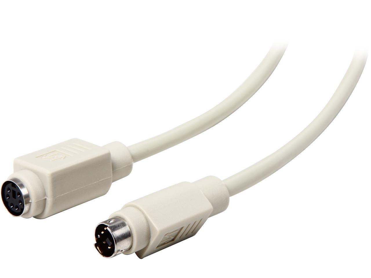 C2G 6ft Male to Female PS/2 Keyboard/Mouse Extension Cable - White