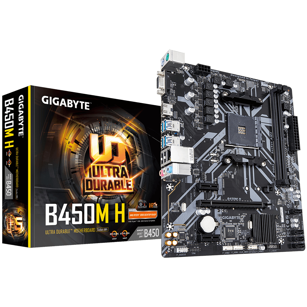 Gigabyte B450M H AMD B450 Socket AM4 micro ATX Motherboard