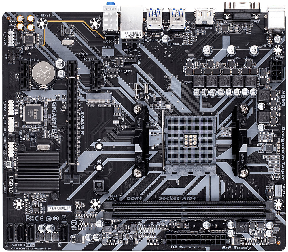 Gigabyte B450M H AMD B450 Socket AM4 micro ATX Motherboard