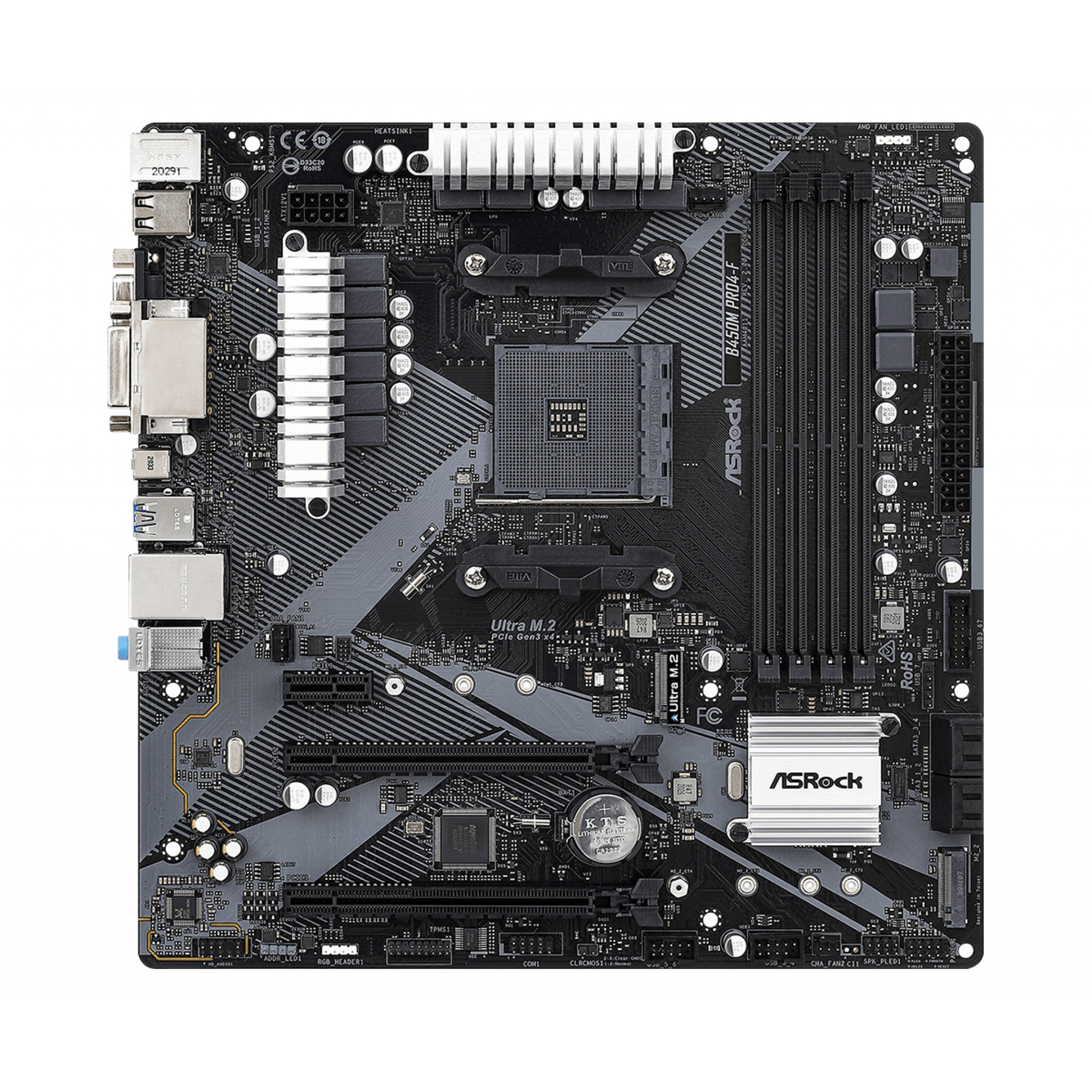 Asrock B450M Pro4-F R2.0 AM4 DDR4 Motherboard