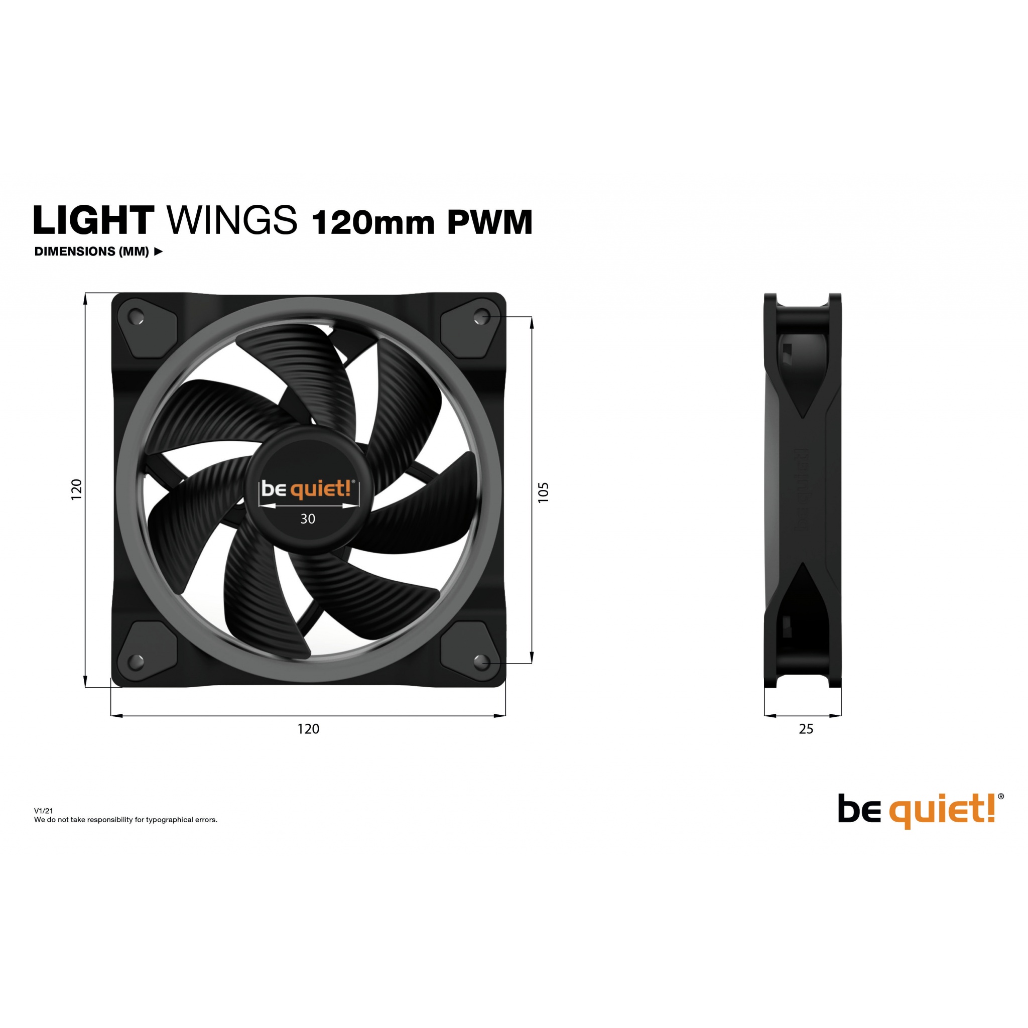 be quiet Light Wings (BL072)  ARGB120mm Computer Case Fan