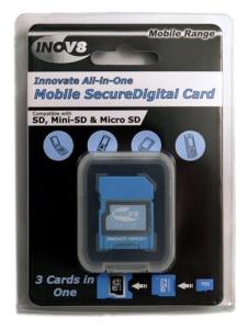 1Gb Inov8 3-in-1 Secure Digital Card (MicroSD/miniSD/SD)
