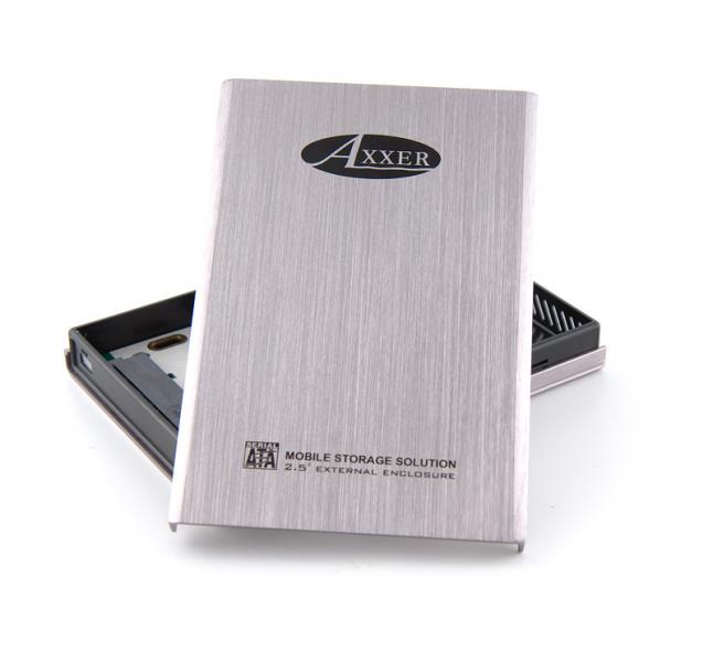2.5" NEON Lux Stainless Steel Mobile Hard Disk Enclosure USB2.0 (SATA connection)