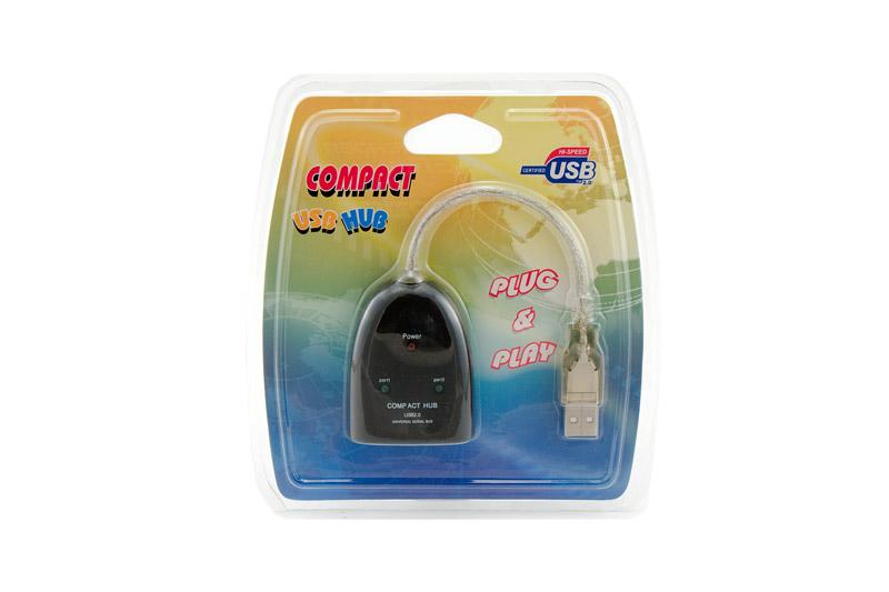 NEON 2-port USB Hub (USB2.0) Black