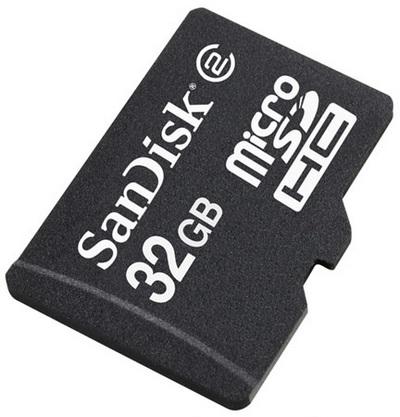 32GB Sandisk microSDHC memory card