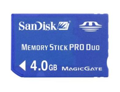 4GB Sandisk Memory Stick PRO Duo card
