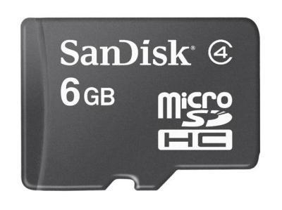 6GB Sandisk MicroSDHC High-Capacity (TransFlash) Memory card (w/MicroMate Card Reader)