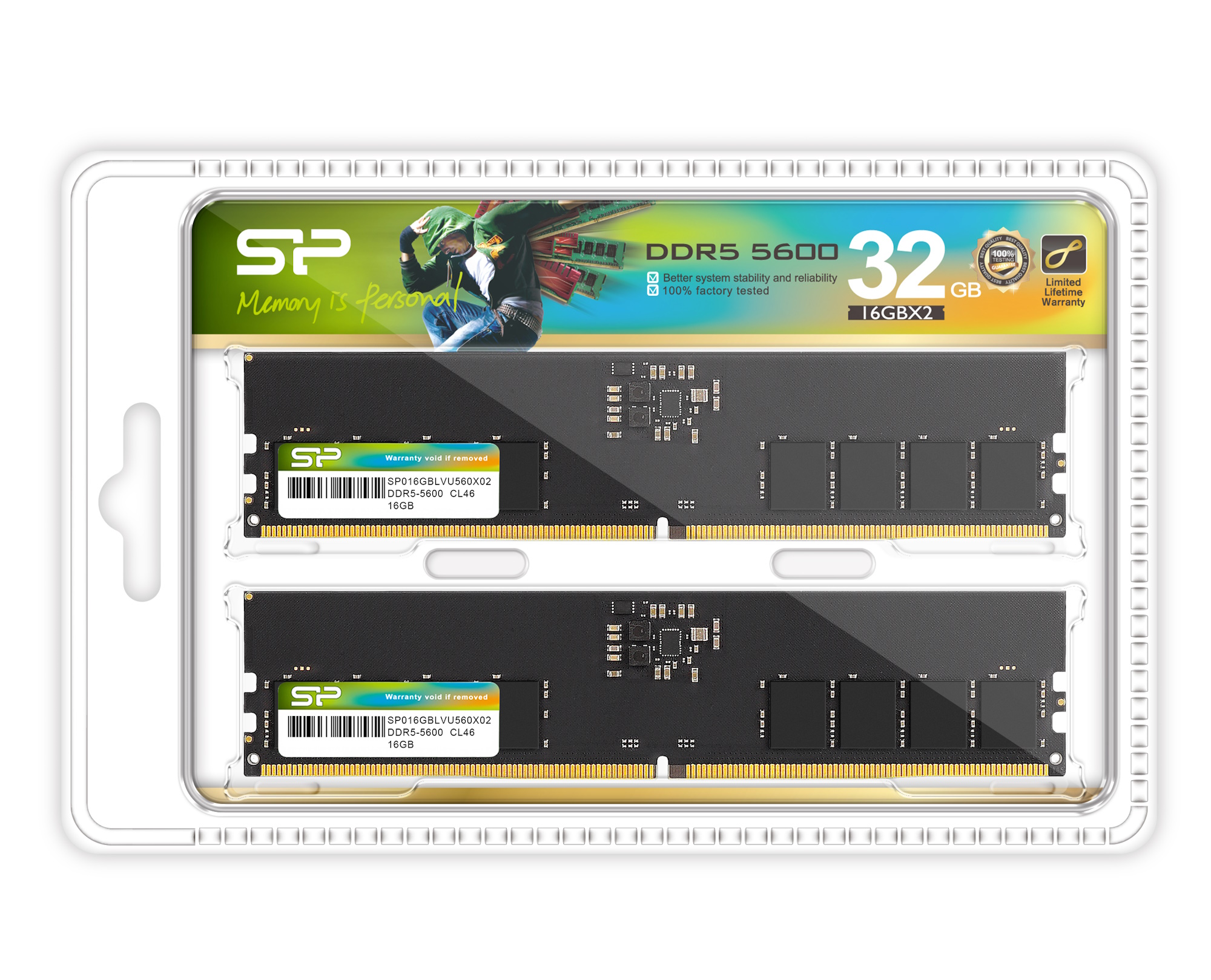 32GB Silicon Power DDR5 5600MHz CL46 Desktop Memory Upgrade Kit (2x 16GB)