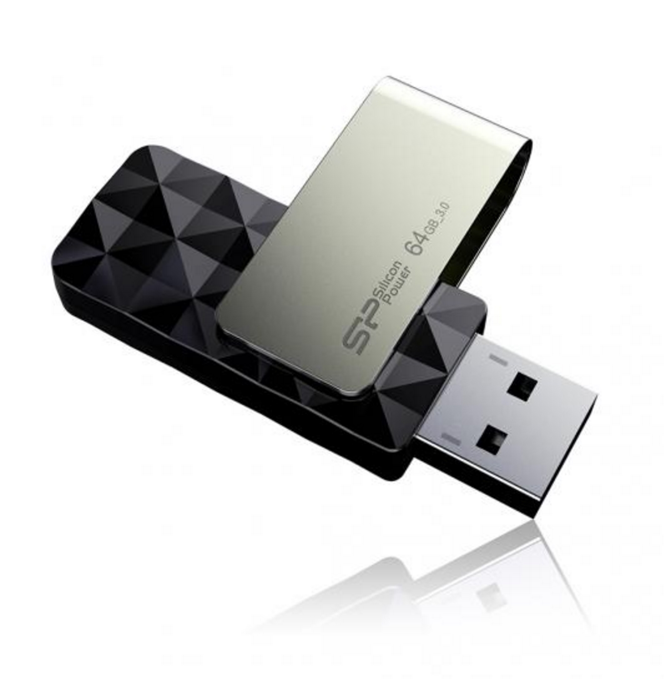64GB Silicon Power B30 Blaze USB3.0 Flash Drive Swivel Style Black
