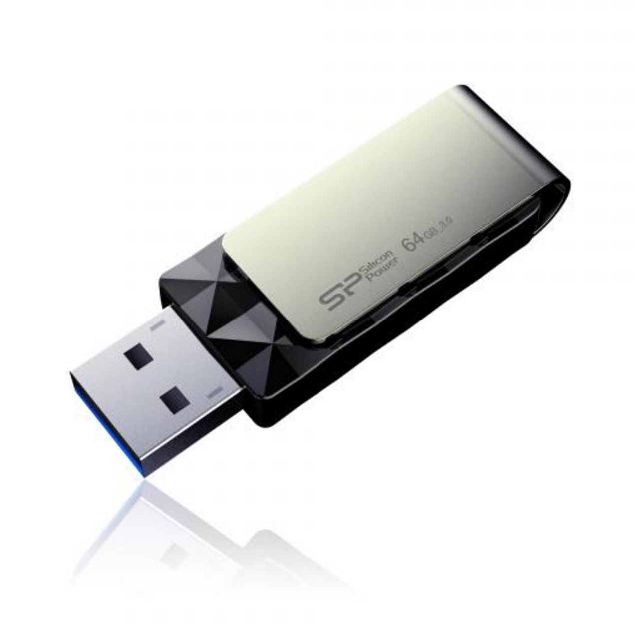 64GB Silicon Power B30 Blaze USB3.0 Flash Drive Swivel Style Black