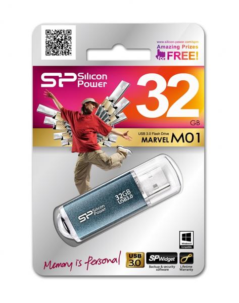 32GB Silicon Power Marvel M01 USB3.0 Flash Drive Icy Blue