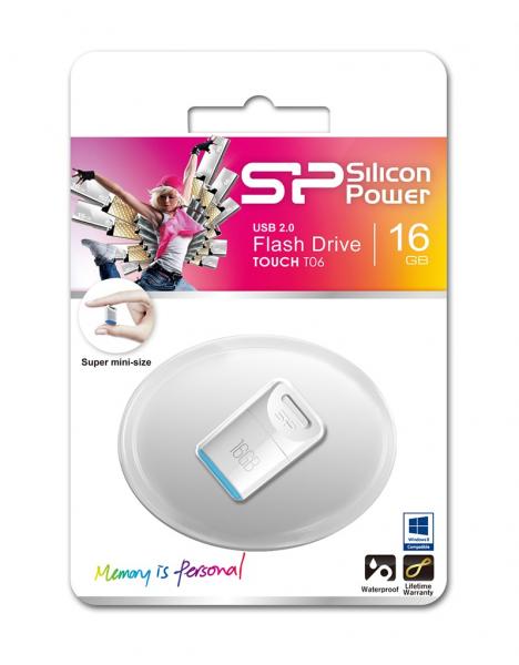 16GB Silicon Power Touch T06 Compact USB Flash Drive White