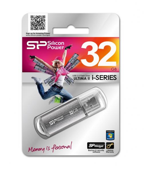 32GB Silicon Power Ultima II i-Series Silver USB Flash Drive