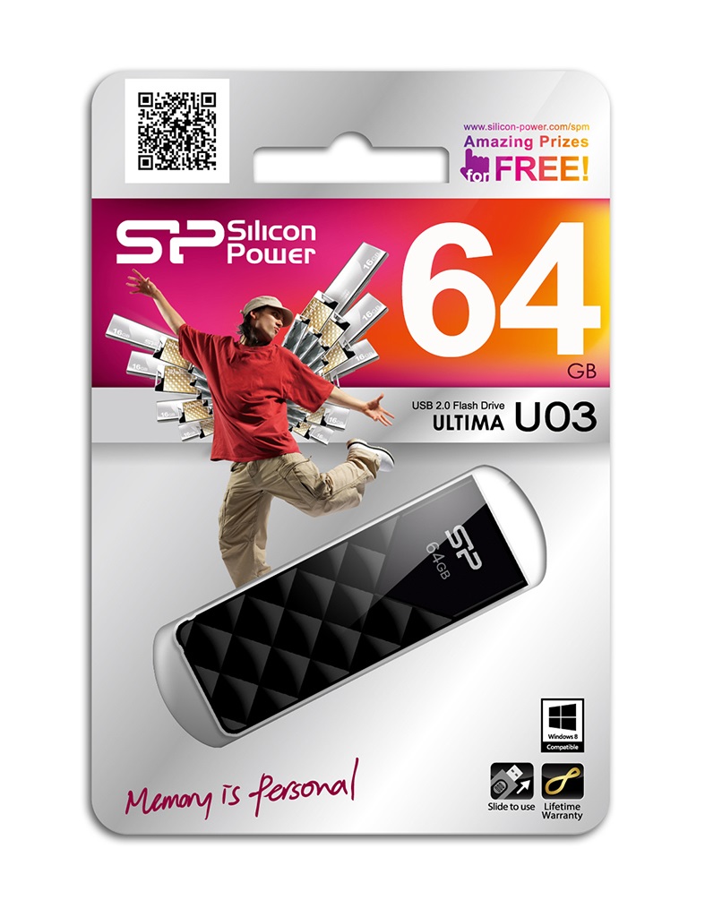 64GB Silicon Power Ultima U03 Black USB Flash Drive
