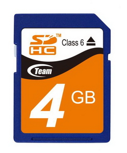 4GB Team Secure Digital SDHC Memory Card Class 6