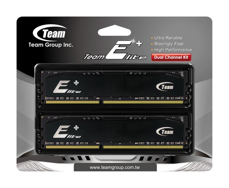 4GB Team Elite Plus Black DDR3 PC3-10666 1333MHz (9-9-9) Dual Channel kit