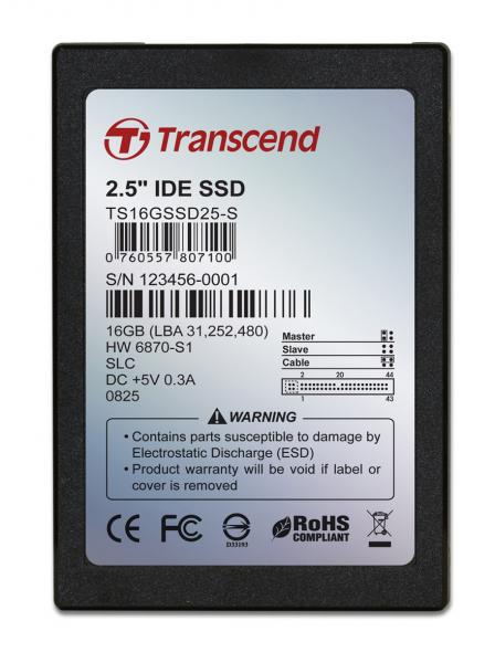 16GB Transcend 2.5" IDE Internal SSD Solid State Disk (SLC Flash)