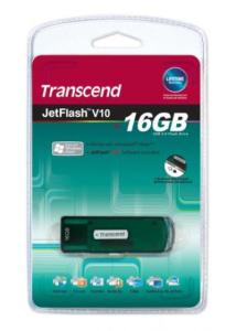 16GB Transcend JetFlash V10 USB2.0 Flash Drive (sliding USB connector)