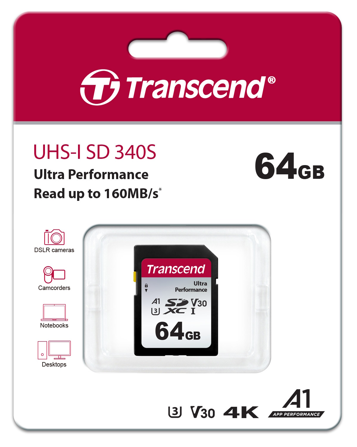64GB Transcend UHS-I SD 340S Ultra Performance SD Card U3 A1 V30