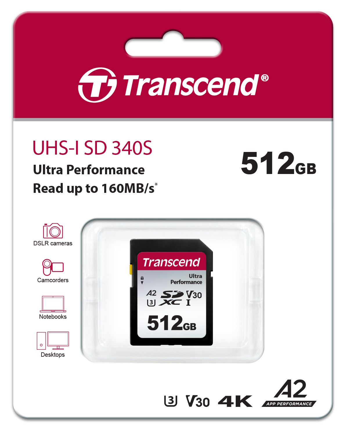 512GB Transcend UHS-I SD 340S Ultra Performance SD Card U3 A1 V30