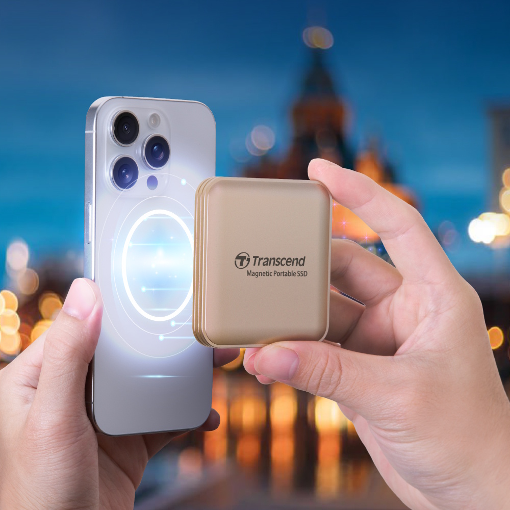 2TB Transcend ESD420 Portable Magnetic SSD USB 20Gbps Type-C Magsafe (Champagne Gold)