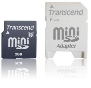 2Gb Transcend miniSD 80x Secure Digital card