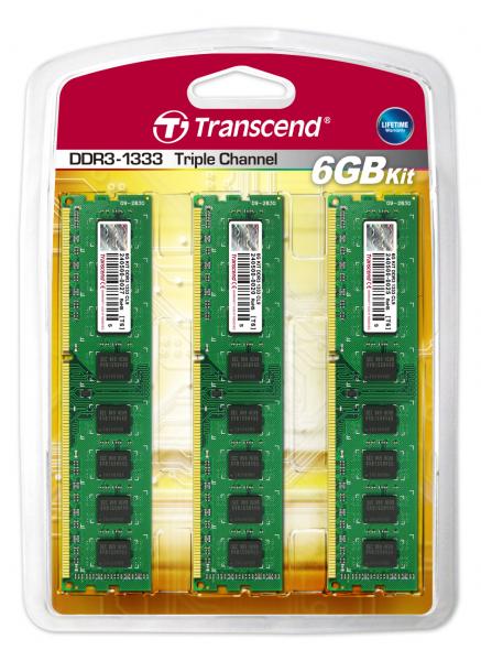 6GB Transcend DDR3 1333MHz PC3-10666 CL9 Triple Channel memory kit