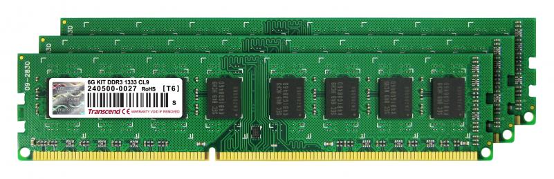 6GB Transcend DDR3 1333MHz PC3-10666 CL9 Triple Channel memory kit