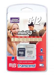 512Mb Transcend miniSD 80x Secure Digital card