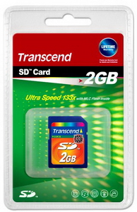 2GB Transcend 133x Ultra-Speed Secure Digital memory card