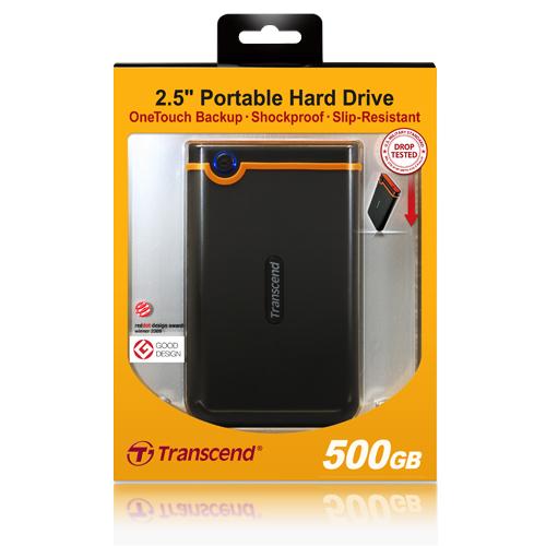 500GB Transcend StoreJet 25 Mobile External 2.5" Hard Drive Shock-Resistant